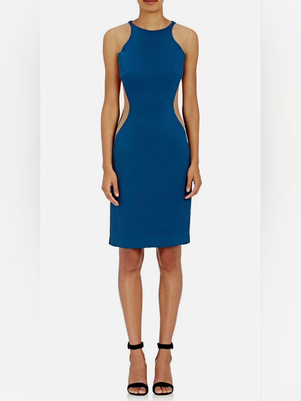 NWT. STELLA MCCARTNEY 'Miracle' Blue/Black Sheer Panel Illusion Dress